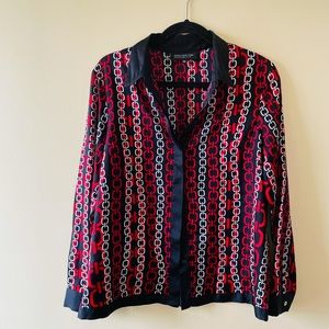 Women’s Jones New York Red & Black Blouse